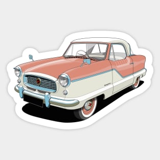 Austin Metropolitan in two tone coral and white Sticker